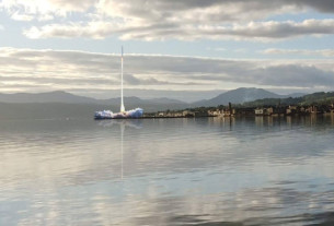 Artists impression of Helensburgh Spaceport rocket launch
