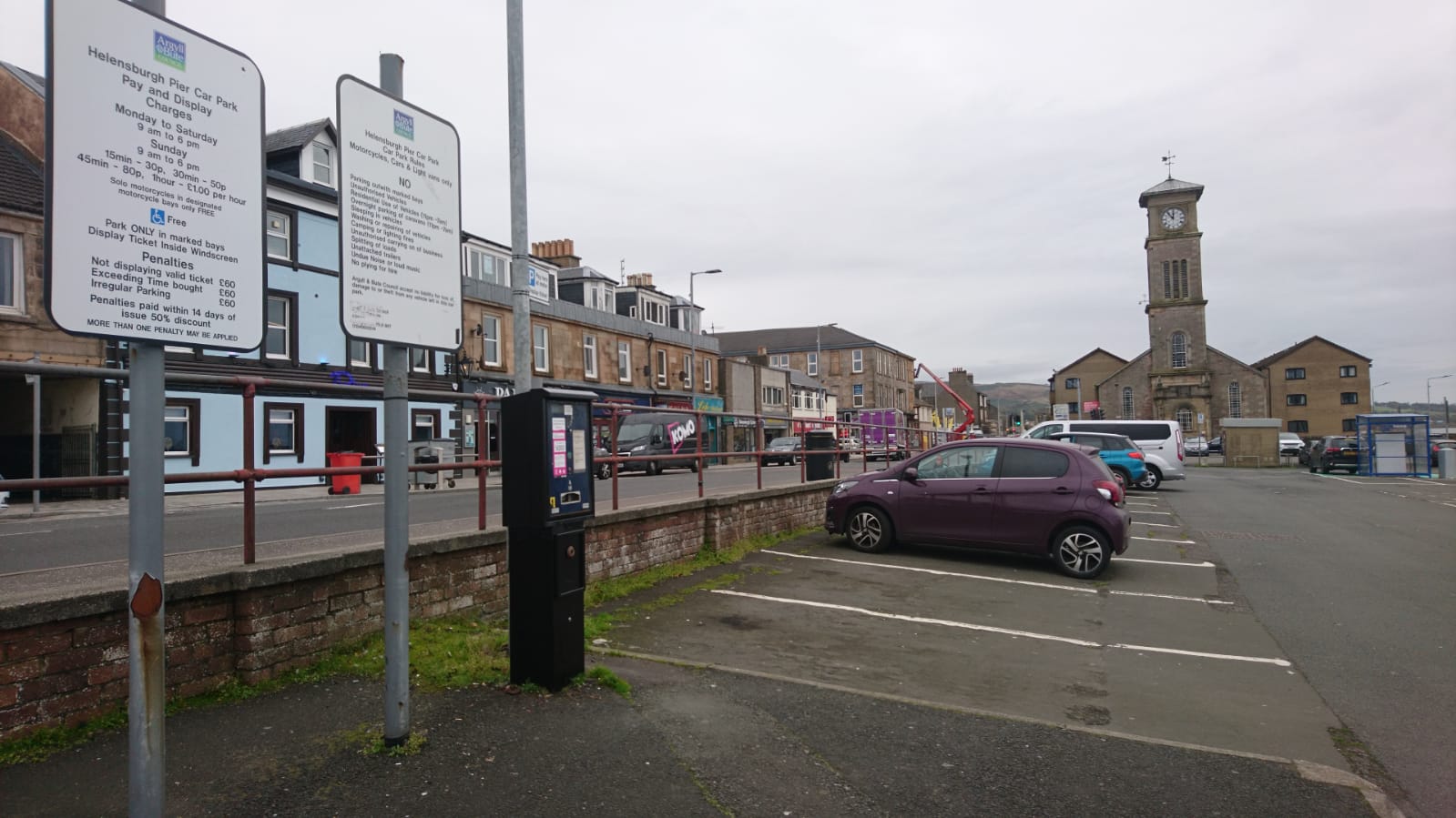 A traditional parking meter in Helensburgh's pier car park