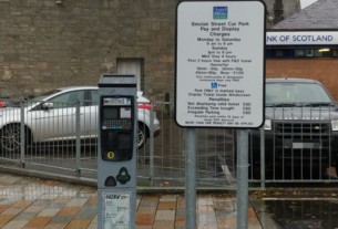 A parking ticket machine in Helensburgh's Sinclair Street car park