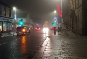 Helensburgh town centre blanketed by fog