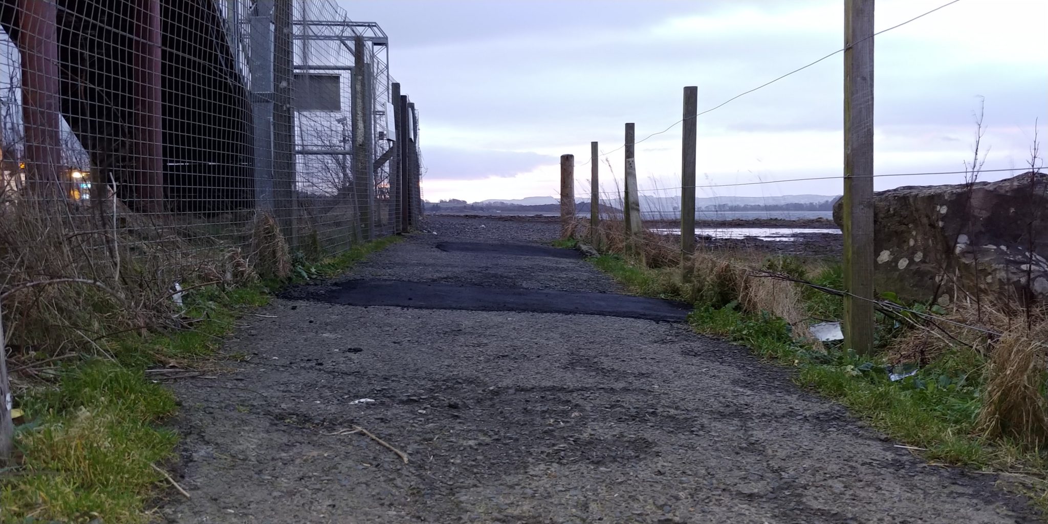 The pavement by the station entrance at Craigendoran