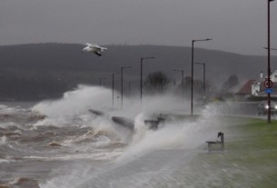 Jim Chestnut photo of a seagull battling the stormy weather